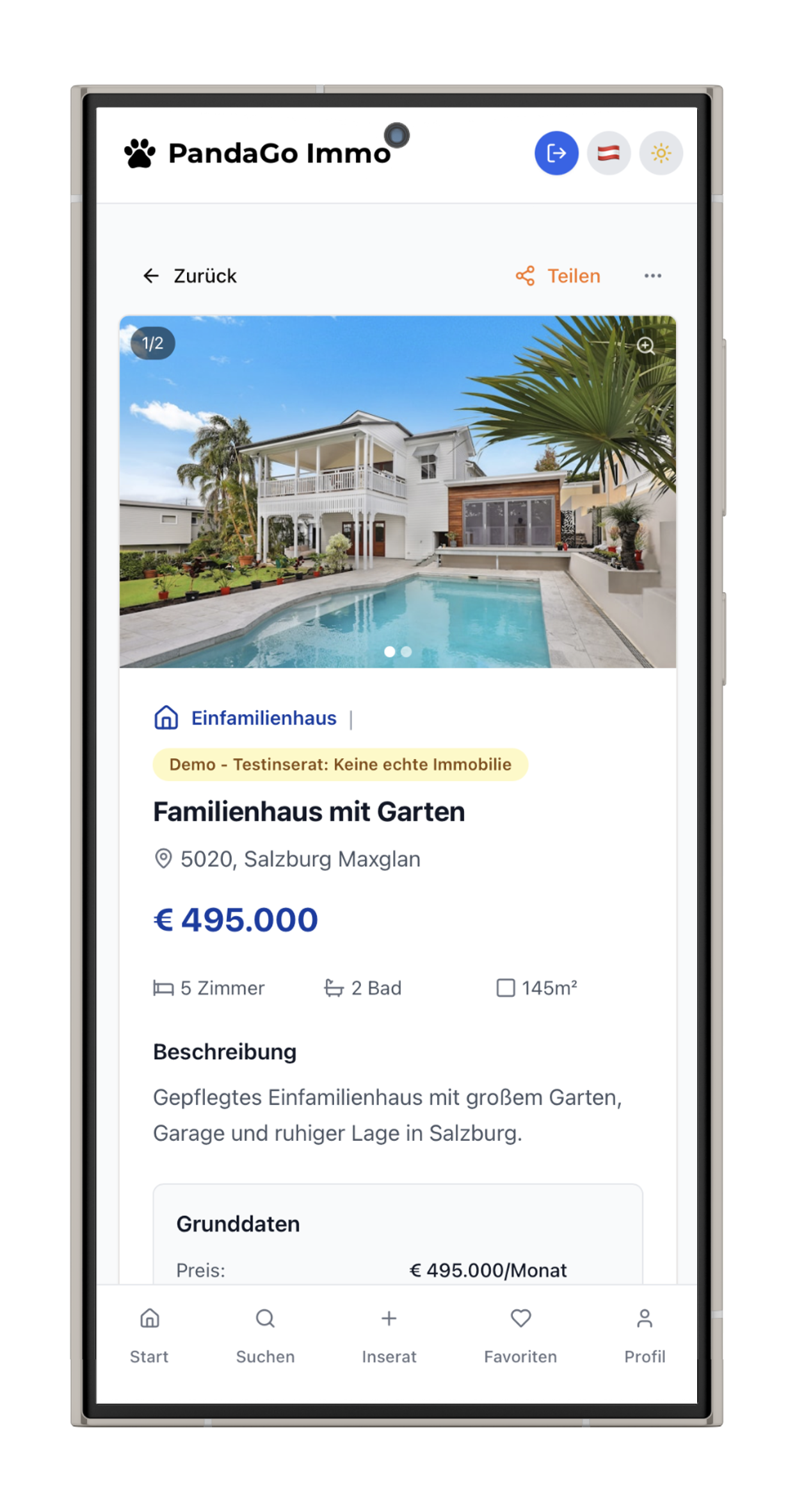 PandaGo Inserat - Detailansicht