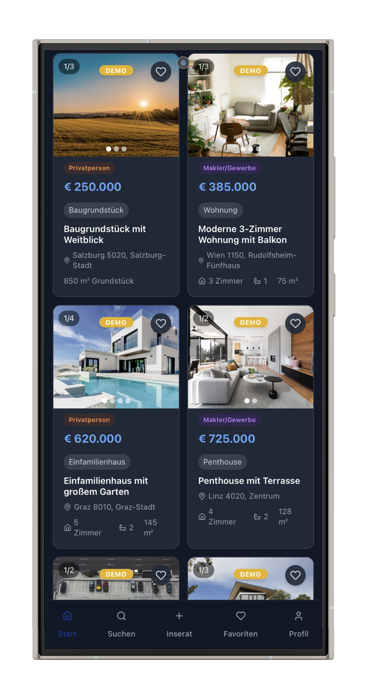 PandaGo Inserate - Dark Mode